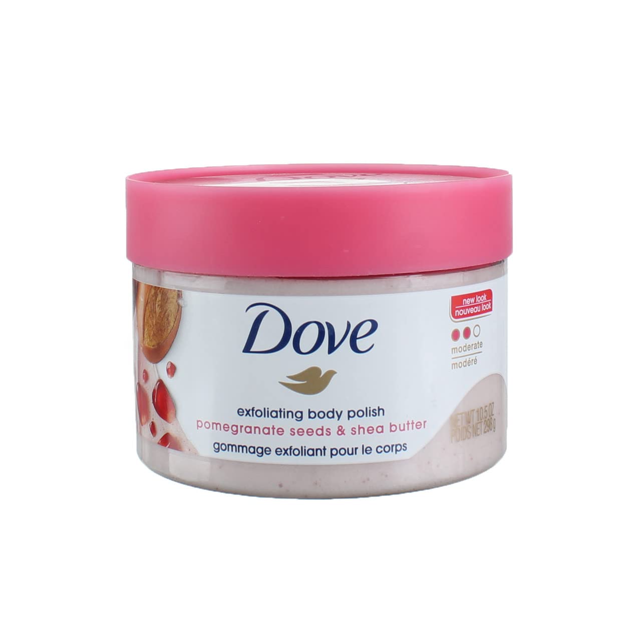 Dove Exfoliating Body Polish Scrub For Silky, Soft Skin Pomegranate & Shea Butter Body Scrub Exfoliates and Provides Lasting Nourishment 10.5 oz