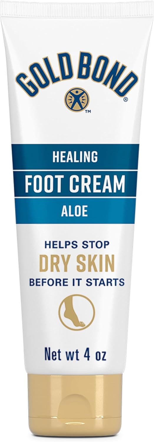 Gold Bond Healing Foot Cream, 4 oz. (Pack of 4), With Aloe, Nourishes & Softens For Healthier Looking Feet