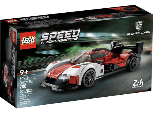 LEGO Speed Champions Porsche 963 76916, Model Car Building Kit, Racing Vehicle Toy for Kids, 2023 Collectible Set with Driver Minifigure, White