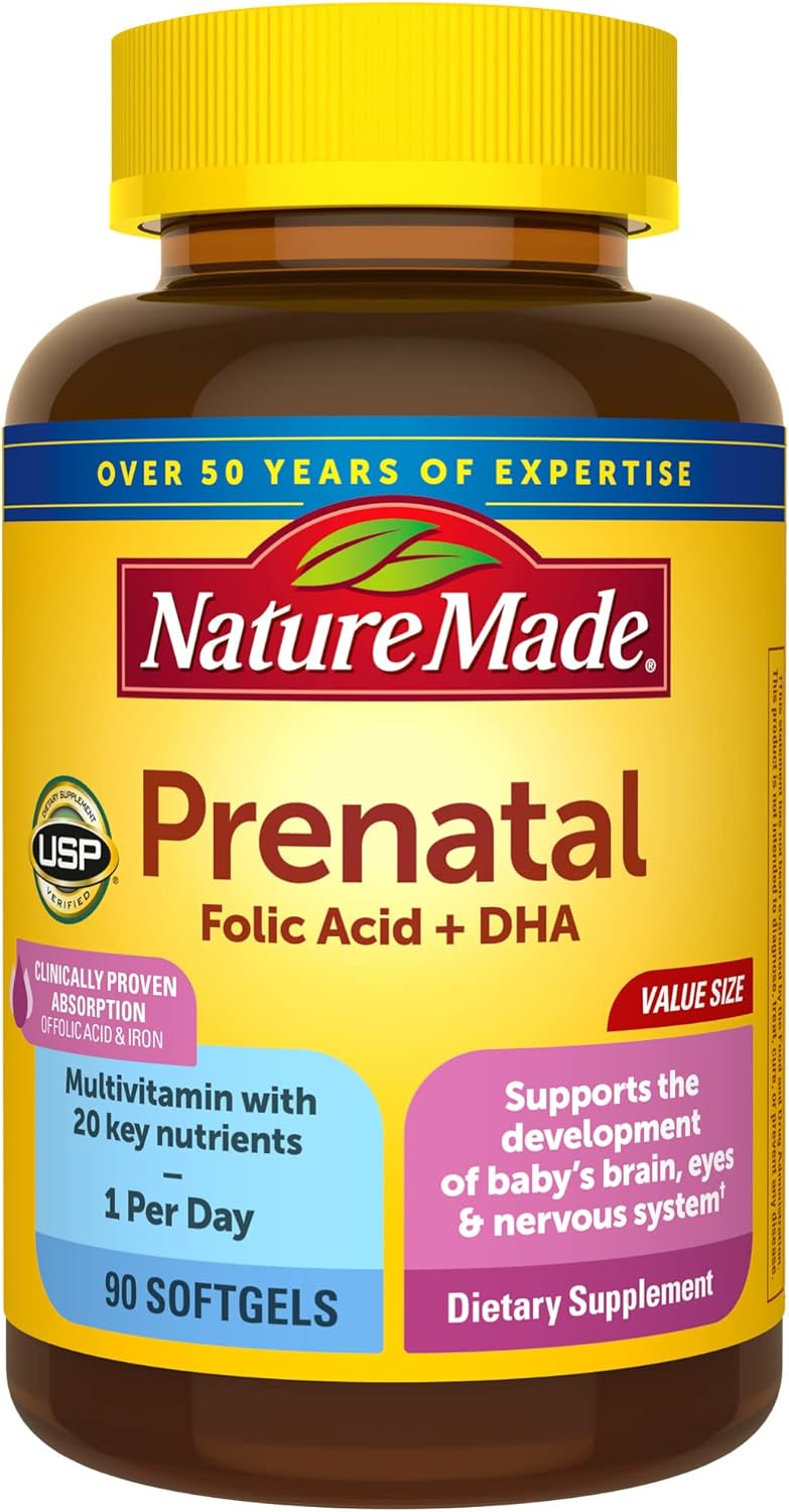 Prenatal Vitamin + DHA Softgel with Folic Acid, Iodine and Zinc, 90 Count