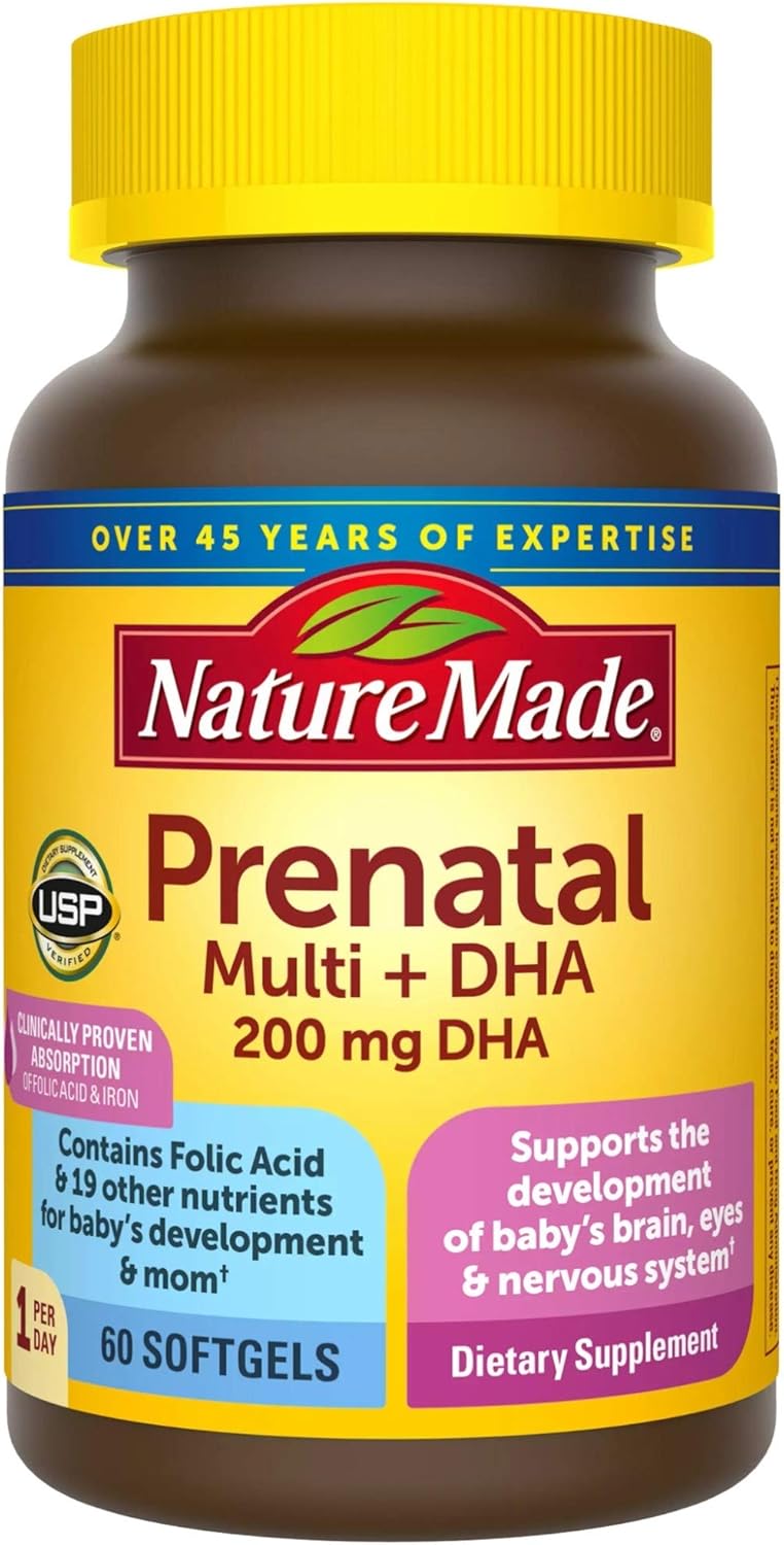 Nature Made Prenatal + DHA 200 mg Multivitamin Softgels 60 Ct