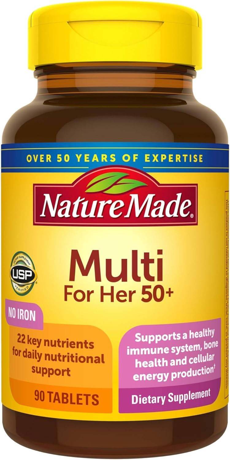 Nature Made Women's Multivitamin 50+ Tablets, 90 Count for Daily Nutritional Support