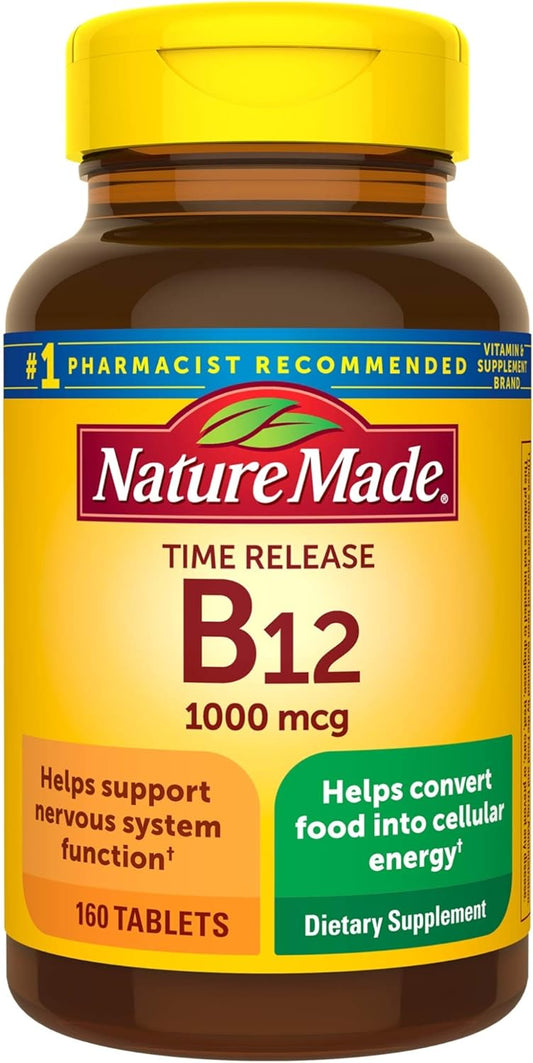 Nature Made Vitamin B12 1000 mcg. Timed Release Tablets Value Size 160 Ct