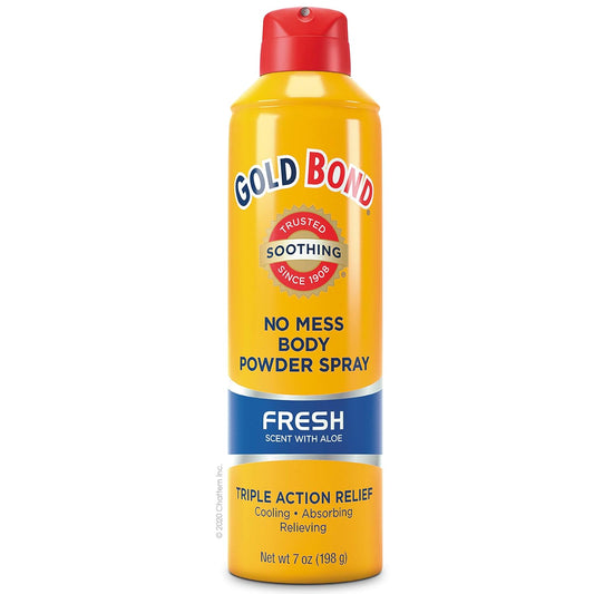 Gold Bond No Mess Body Powder Spray 7 oz., Fresh Scent With Aloe