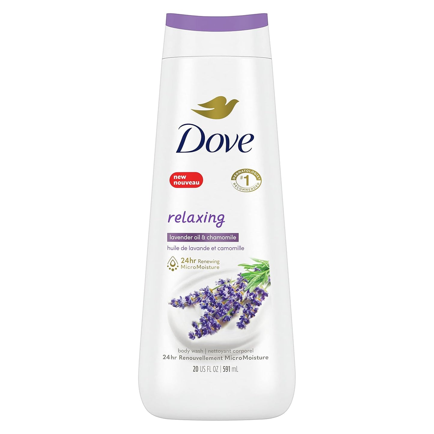 Dove Relaxing Body Wash Calms & Comforts Skin Lavender Oil and Chamomile Cleanser That Nourishes Your Skin 22 oz