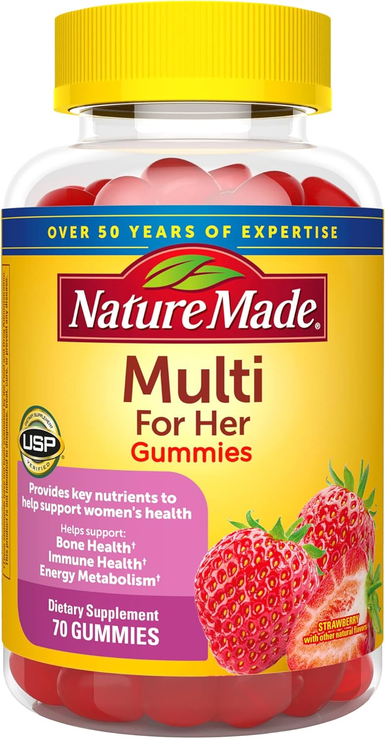 Nature Made Multivitamin For Her, Womens Multivitamin for Daily Nutritional Support, Multivitamin for Women, 70 Gummies, 35 Day Supply