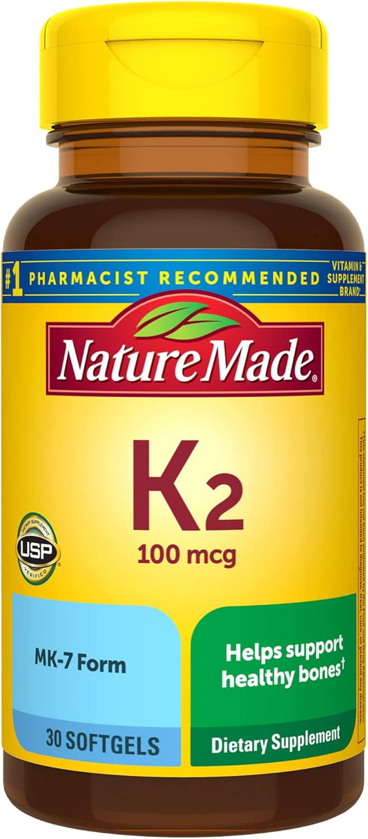 Nature Made Vitamin K2 100 mcg Softgels 30 (3) (Packaging May Vary)