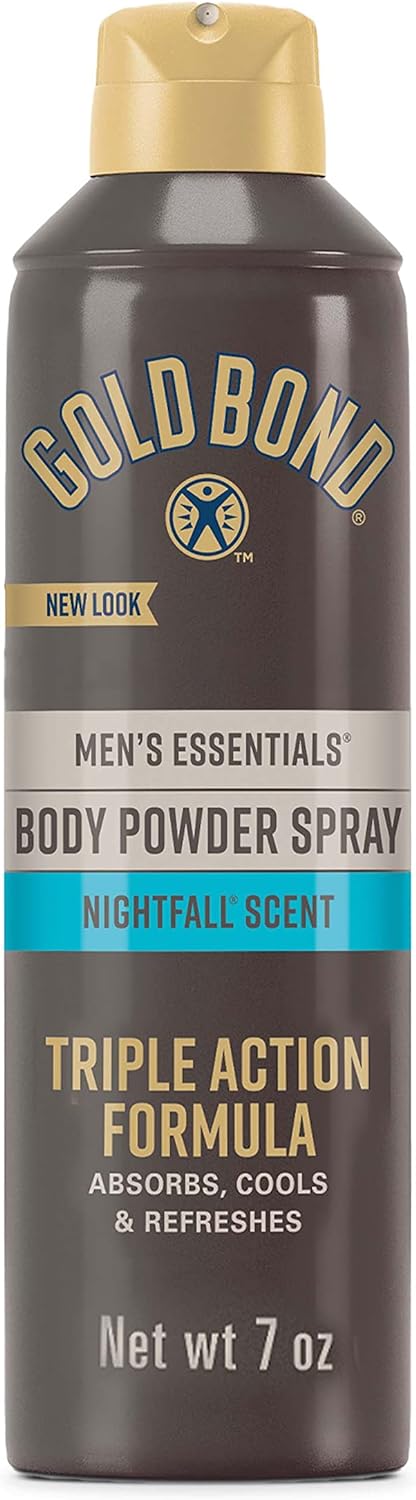 Gold Bond Men's Essentials Talc-Free Body Powder Spray 7 oz. Nightfall Scent Wetness Protection