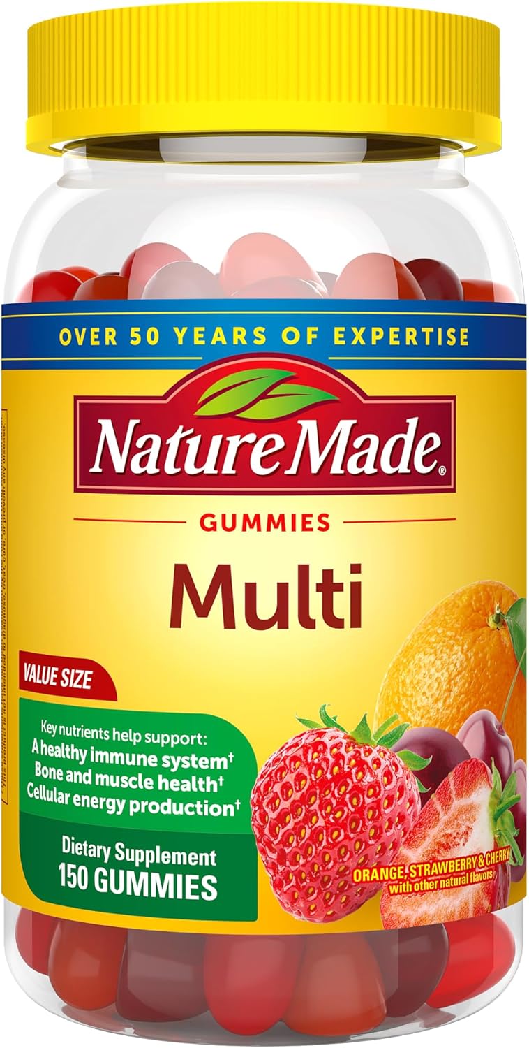 Nature Made Multivitamin Gummies, Dietary Supplement for Daily Nutritional Support, 150 Gummy Vitamins and Minerals, 75 Day Supply