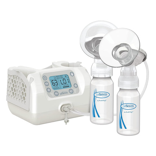 Dr. Brown's Natural Flow Customflow Double Electric Breast Pump On-The-Go Breastfeeding Set