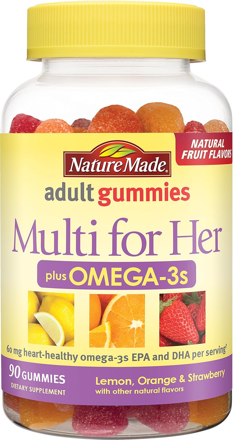 Nature Made Multi for Her Plus Omega-3 Adult Gummies, 90 Count