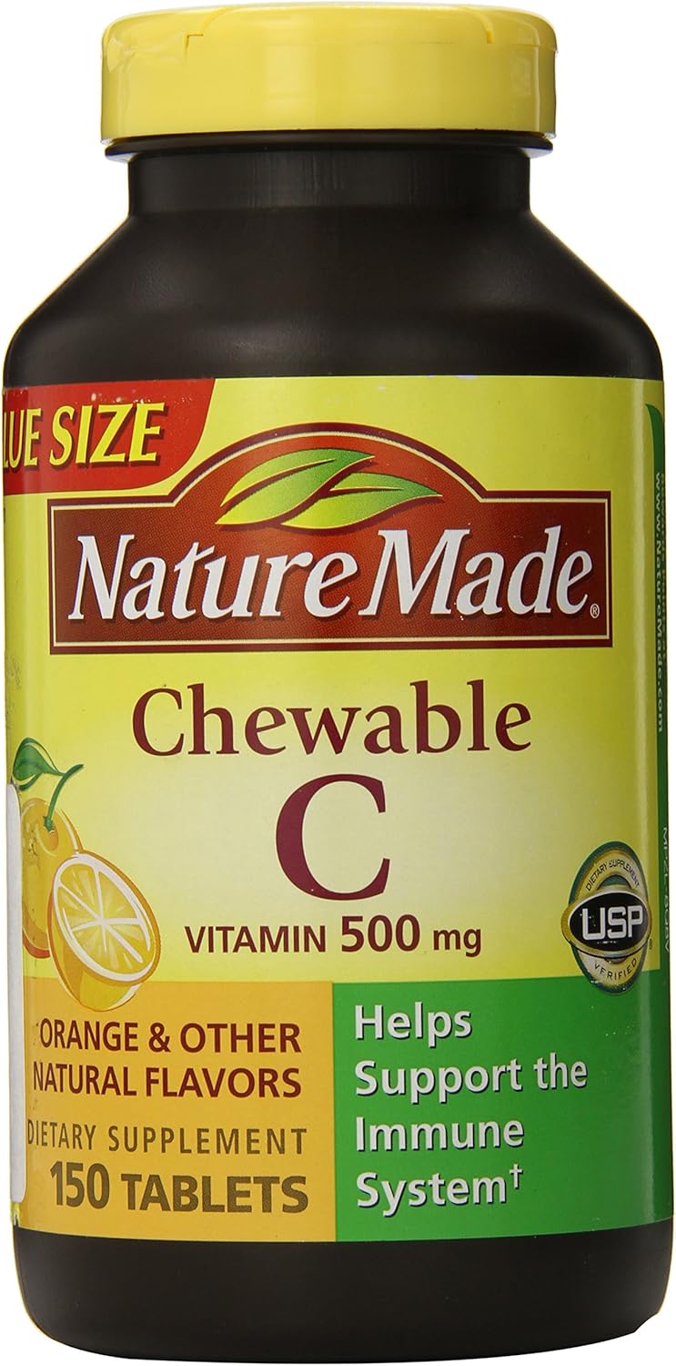 Nature Made Vitamin C 500 mg Chewables, Orange, 150 ct