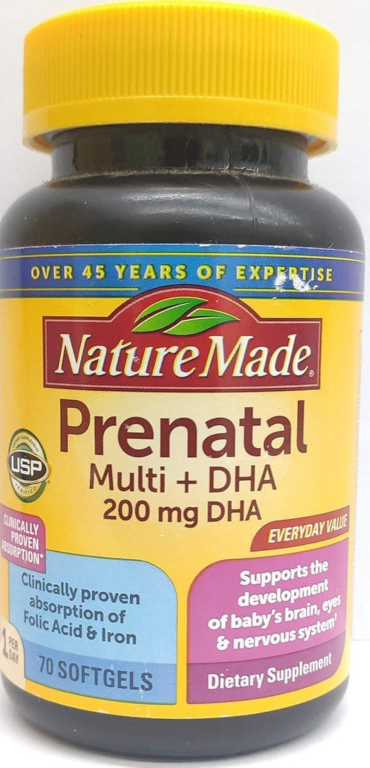 Nature Made Prenatal Multi + DHA, 70 softgels